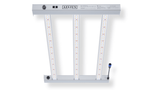 Aelius LED Matrix 320 Lite LED grow light with four white bars and red/yellow diodes, silver frame, dimmer knob, and blue connector.