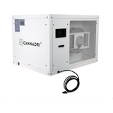 White CANNADRI® CAN-250 dehumidifier with digital display, front vent, and coiled power cord.