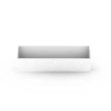 White rectangular knockbox spill tray with three small holes on the front.