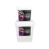 Green Planet Backcountry Blend Boost 0-18-19 fertilizer in two white tubs.