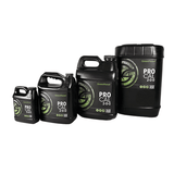 Green Planet Pro Cal 2-0-0 nutrients in black jugs of various sizes.