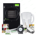 Harvest Right small pro freeze dryer kit featuring an oil-free vacuum pump, trays, Mylar bags, and freeze drying guide.