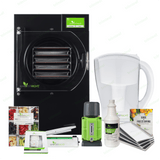 Harvest Right 4-tray small pro freeze dryer kit with premier pump, Mylar bags, oxygen absorbers, oil, and guide.