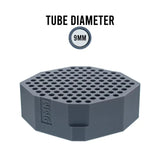 Octagonal grey tray with 9MM tube diameter, 9MM text embossed on side.
