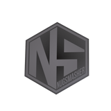 Dark gray Nugsmasher NS hexagonal logo with "NUGSMASHER" text, featuring a subtle texture on a green background.