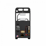Black NUGSMASHER Mini 2-ton rosin press with digital display showing 204°F, release knob, and 'Made in USA' flag.