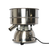 Quick-Sift pre-roll mini automatic sifting machine, stainless steel, featuring an output spout and CE mark.