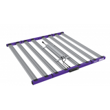 SECRET SL-1000 LED grow light for indoor plants, with purple frame, six light bars, central driver, and controls.