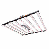Spider Farmer G1000W full spectrum LED grow light, featuring multiple light bars with red and white LEDs.
