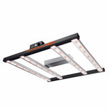 Spider Farmer G3000 full spectrum LED grow light with multiple illuminated bars and a digital control unit.