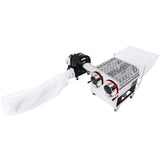 Stainless steel CenturionPro Gladiator wet/dry bud trimming machine with collection system on wheels.