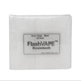 FlashVAPE Rosintech 25 micron rosin press filter bags, 30 pack. White bags in clear plastic packaging.