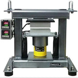 FlashVAPE Rosin Press 20U with digital temp control, heated plates, and yellow hydraulic cylinder. Made in Canada.