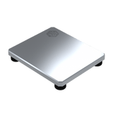 Nugsmasher rosin collection plate: silver rectangle with NS logo, four black feet on a green background.