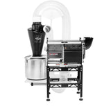 Twister T4 variable speed trimmer with Trim Saver dust collection system. Black and silver machinery on white background.