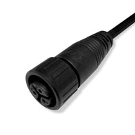 Black 3-pin female connector with ribbed grip and cable, part of TrolMaster ECS-5 environmental control system.