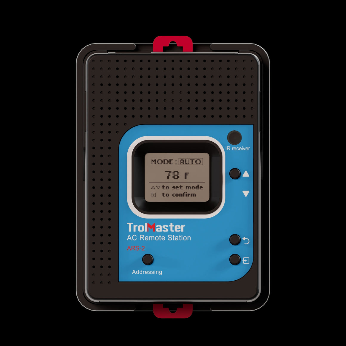 TrolMaster ARS-2 AC Remote Station greenhouse control with LCD display and buttons.