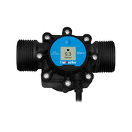 TrolMaster DFM-2 flow meter with digital display showing 9.3 gal/min and a 1.25