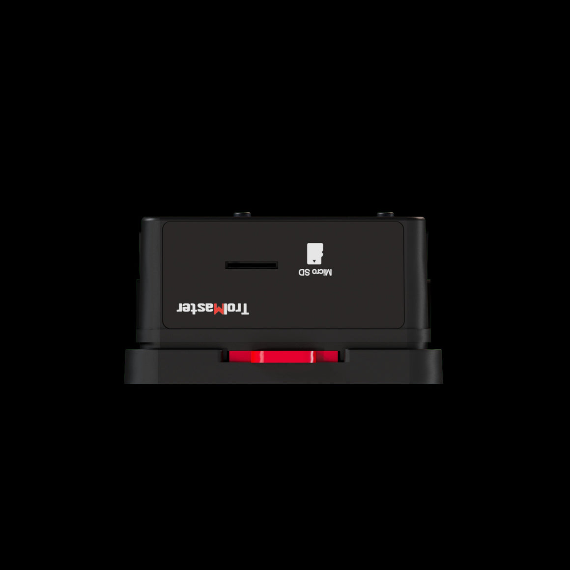TrolMaster TS-3 Environmental Control device with Micro SD slot and red lever, isolated on black.