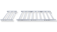 Two Aelius LED grow lights, one shorter than the other, display their white frames and bars against a white background.