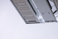 Close-up of a full-spectrum LED grow light with 