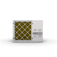 Anden A320v3 dehumidifier (320 pints/day) with yellow pleated filter and digital controls on a white casing.