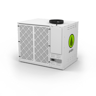 White Anden A710V1 dehumidifier unit with large front air filters, side digital controls, and a green Anden logo.