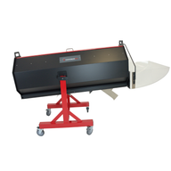 CenturionPro bud sorter machine, black with red trim, on a wheeled red stand, with a white output chute.