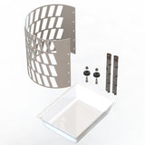 CenturionPro DBT Model 0 trimmer parts: curved perforated drum, collection tray, mounting hardware.