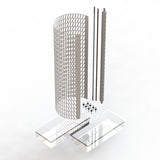 CenturionPro DBT Model 4 trimmer parts exploded view: perforated drum, blades, roller, grommets, clear trays.