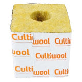 Cultiwool yellow growing block with a top starter hole, wrapped in white branded plastic.