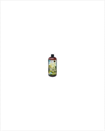 Brown bottle of "Enzymes Komplete" natural enzymatic cleaner, with colorful label.