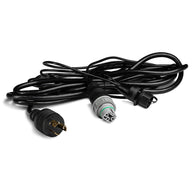 Black cord with multiple connectors, including a standard plug and a grey multi-pin connector.