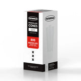 Futurola Classic White 800 Reefer Size Slender Pre-Rolled Cones with Blank Filter Tips.