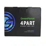 Green Planet 4 Part Hydro Fuel Kit box. Black with blue swirl logo and text.