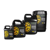Green Planet Massive Bloom Formulation nutrient bottles in various sizes.