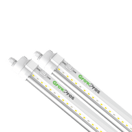 Two 4ft LED grow lights from GrowPros Solutions, featuring 18W and 30W labels.