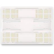 White HLG 750 Diablo LED grow light, a rectangular fixture with multiple panels of yellow and red full-spectrum LEDs.
