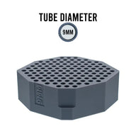 Octagonal grey tray with 9MM tube diameter, 9MM text embossed on side.