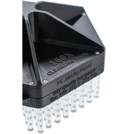 Black 3D printed tool with clear bristles for cleaning 169x tubes, 324, 360, 45 cartridges.