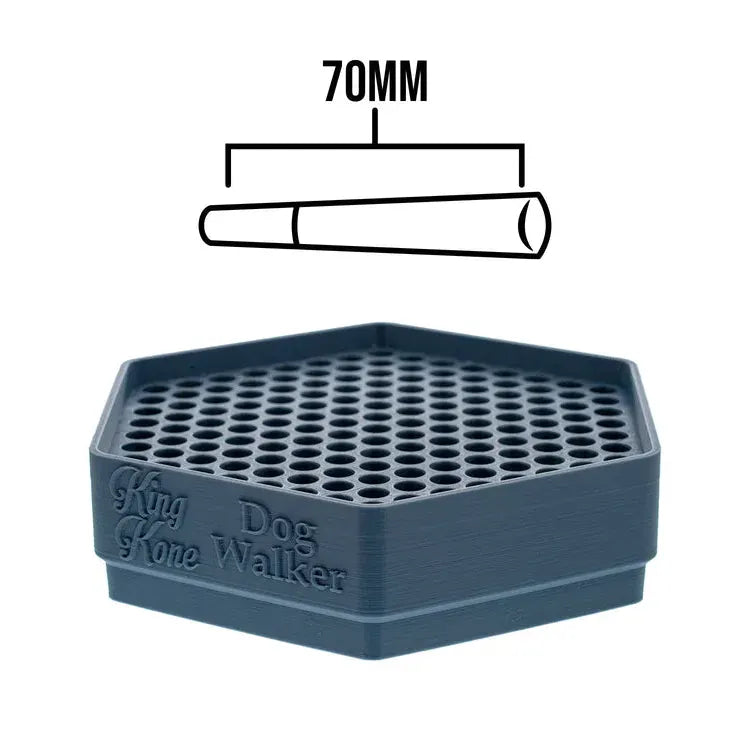 Hexagonal tray with 70mm cone slots and "King Dog Kone Walker" branding.
