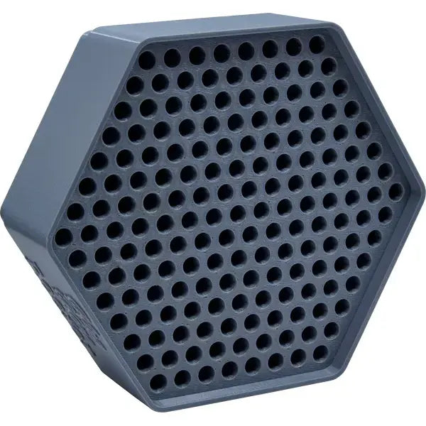 Hexagonal grey tray with 98 pre-rolled cone holders.