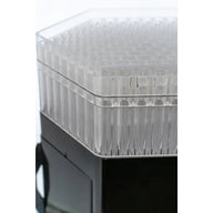 Hexagonal pre-roll cone filling machine with transparent tubes and black base.