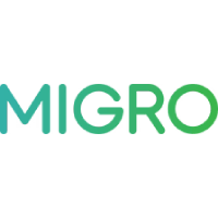 MIGRO LED Grow Lights logo, gradient teal to lime green text on a white background.