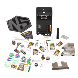 NugSmasher Mini 2 Ton Rosin Press Master Bundle, including press, filter bags, tools, digital scale, and accessories.