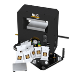 NugSmasher Pro 20-ton rosin press basic bundle with extraction bags, a scale, dab tools, and mat.