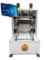 STM Canna Astro Infuser warp speed pre-roll machine with digital screen and rocket logo.