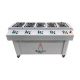 White Rocketbox Pro 5-station pre-roll cone filling machine with individual controls and emergency stop button on wheels.