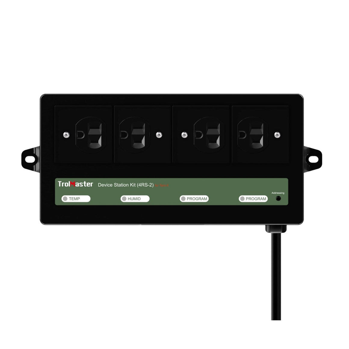 TrolMaster 4RS-2 device station with four outlets and control buttons.