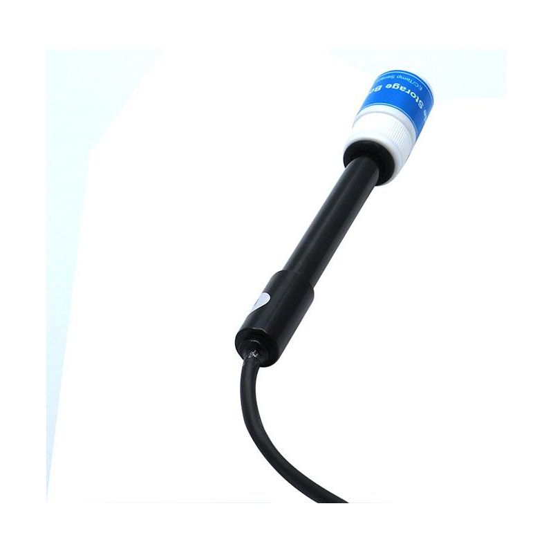TrolMaster Aqua X reservoir EC/Temp sensor with blue "Storage Buffer" label.